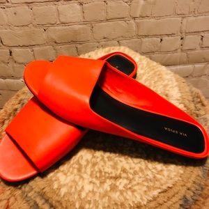 Via Spiga Bright Orange, leather, ladies sandals